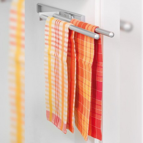 Porte-serviettes extensible - 2 bras - 310 mm - Aluminium - Anodisé mat