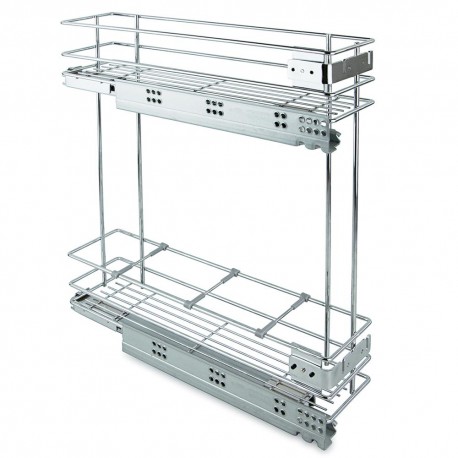 Porte-bouteilles extractible Supra - Module 200 mm - Fermeture amortie - Acier - Chromé