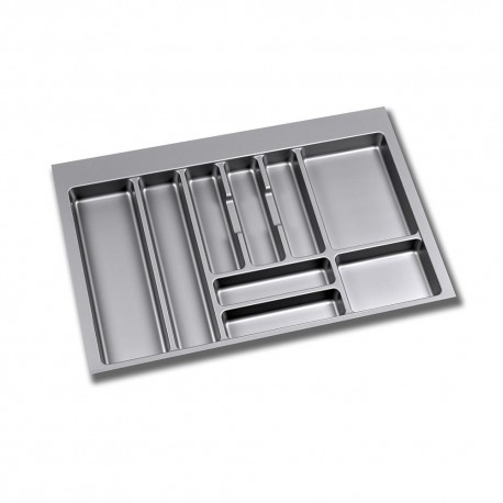 Range-couverts pour tiroirs de cuisine Optima - Module 800 mm - Plastique - Gris