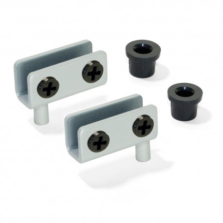 Jeu de charnières intérieures pour porte en verre - Epaisseur 4 - 6 mm - Acier - Gris métallisé