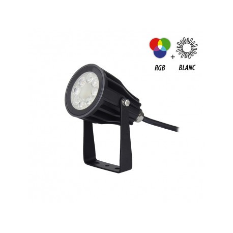 Projecteur extérieur LED - 230V - 6W - IP65 - RGB+blanc - Noir