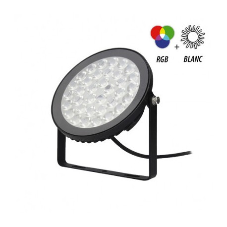 Projecteur extérieur LED - 230V - 15W - RGB+blanc - Noir