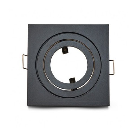 Support spot LED carré orientable 88x88 mm - Noir mat