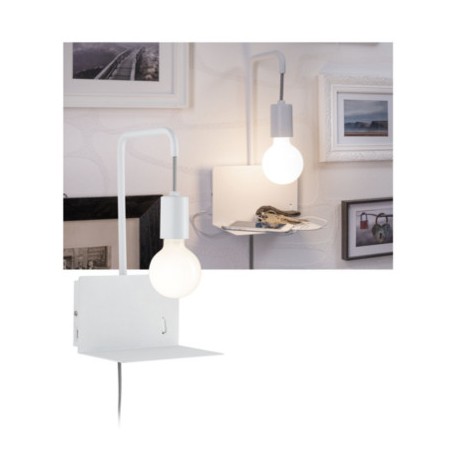 Applique murale avec étagère Calvani - Métal - E27 - 40W - IP20 - Sans ampoule