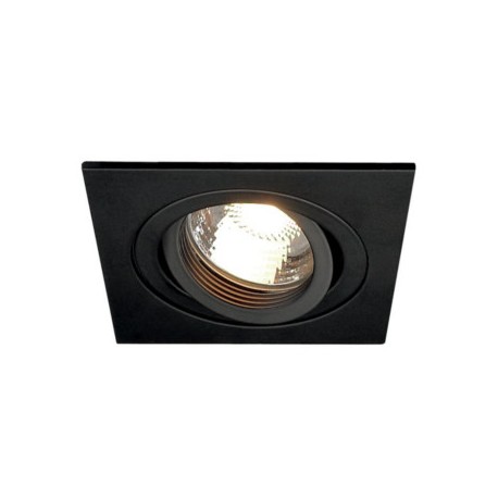 Spot LED encastré NEW TRIA 1 - Orientable - 50W - Carré - Noir - Lames ressorts - Non dimmable