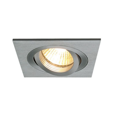 Spot LED encastré NEW TRIA 78 - Orientable - 50W - Carré - Alu brossé - Lames ressorts - Non dimmable