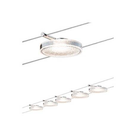 Système De Câbles Paulmann Salt - 5 Spots GU5.3 10W Max - Chrome Mat - Sans Ampoules