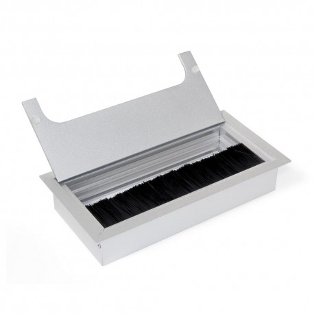 Passe-câble Quadrum - à encastrer - 269x80mm - Rectangulaire - Alu - Anodisé mat