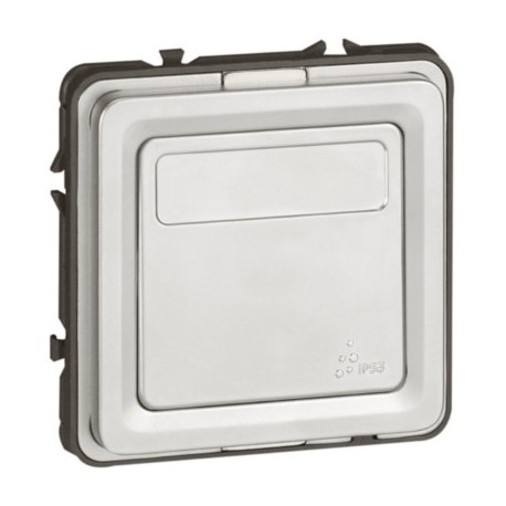 Poussoir inverseur repérable - 2 modules - 6A - Gris