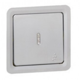 Poussoir inverseur lumineux - Soliroc - 2 modules - 6A - Gris