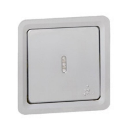 Poussoir inverseur lumineux - Soliroc - 2 modules - 6A - Gris