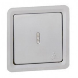 Poussoir inverseur témoin NO - 2 modules - 6A - Gris