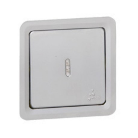Poussoir inverseur témoin NO - 2 modules - 6A - Gris