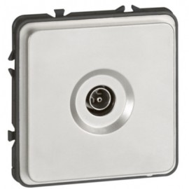 Prise télévision simple mâle Soliroc - Ø9,5mm - Chrome