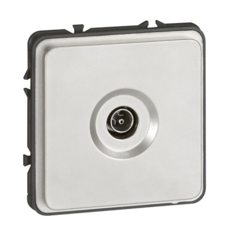 Prise télévision simple mâle Soliroc - Ø9,5mm - Chrome