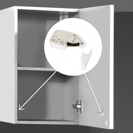 Lot de 10 fermetures Fast Latch pour meubles - Acier et plastique - Blanc