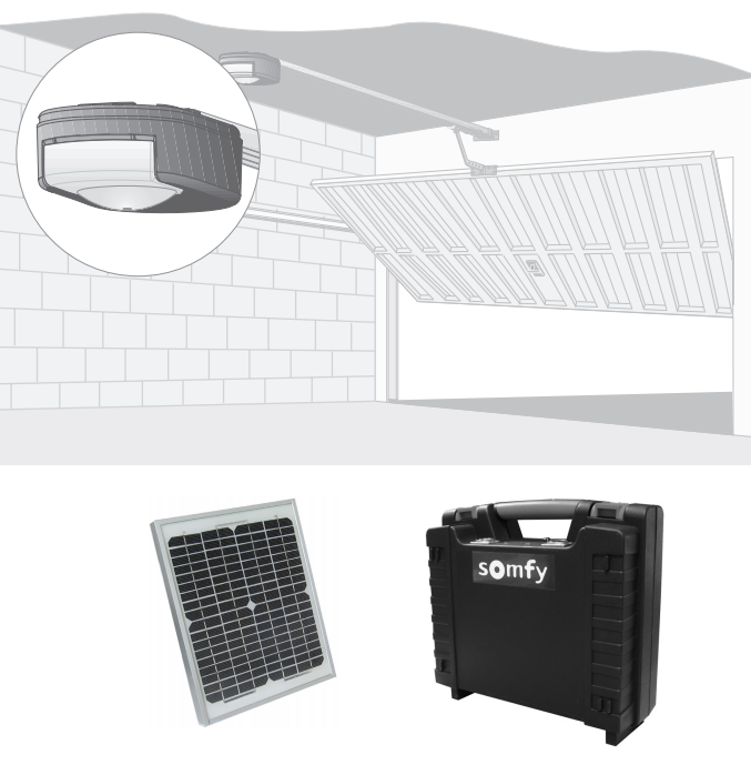Kit alarme autonome extérieure solaire pour garage, chantier