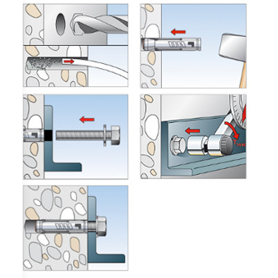 90249 - Fischer] Cheville à douille - TA M6 S/10 - Avec vis - Acier