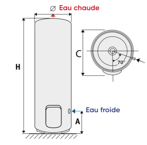 Chauffe-Eau Électrique Atlantic - CHAUFFÉO - Vertical Socle - 300 L