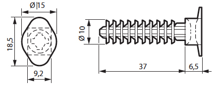 Dimensions des embases à chevilles Legrand