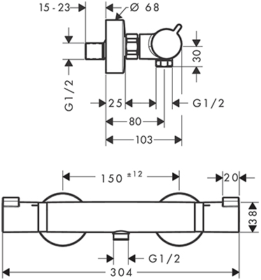 13137000-mitigeur-dimensions-hansgrohe-d