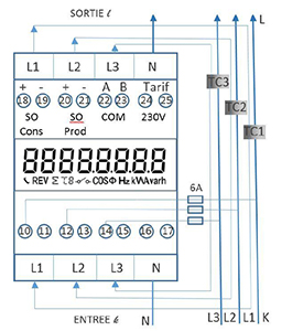Compteur électrique triphasé/tétra 5 A (TC) MODBUS - PRO380MODCT – VOLTEBOX  : N°1 du comptage électrique